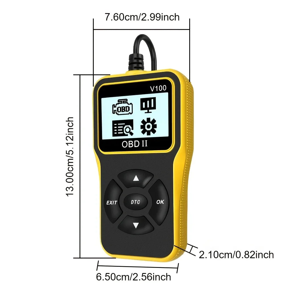 OBD2 Code Reader 16-Pin Engine Diagnostic Scanner Digital Display
