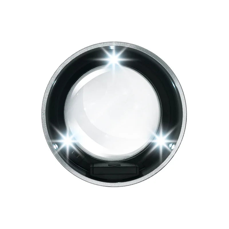 3Led 5X Magnifying Glass Optical Lens Loupe Magnifier Handheld Coin