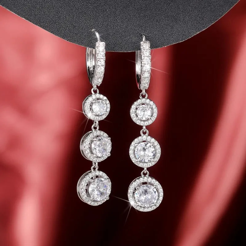 Huitan Cubic Zirconia Dangle Earrings – Sparkling Drop Jewelry