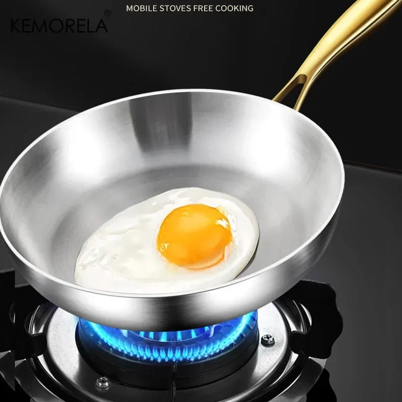 KEMORELA 3-Pc 316 Stainless Steel Non-Stick Frying Pan Set