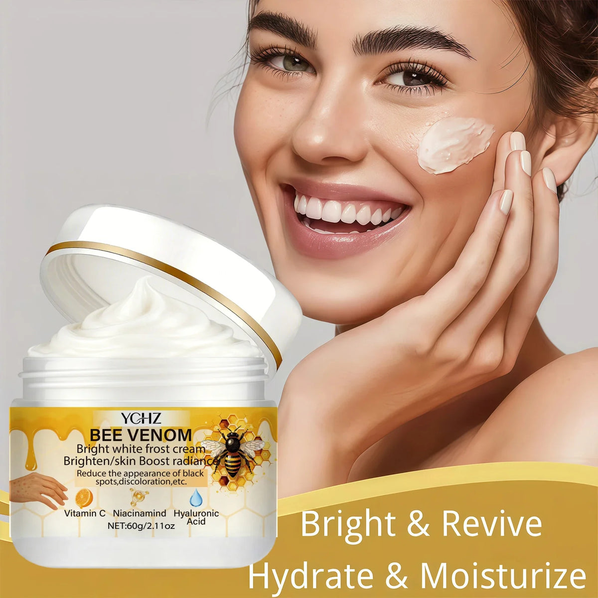 YCHZ Bee Venom Brightening Moisturizing Cream 60g – Unisex