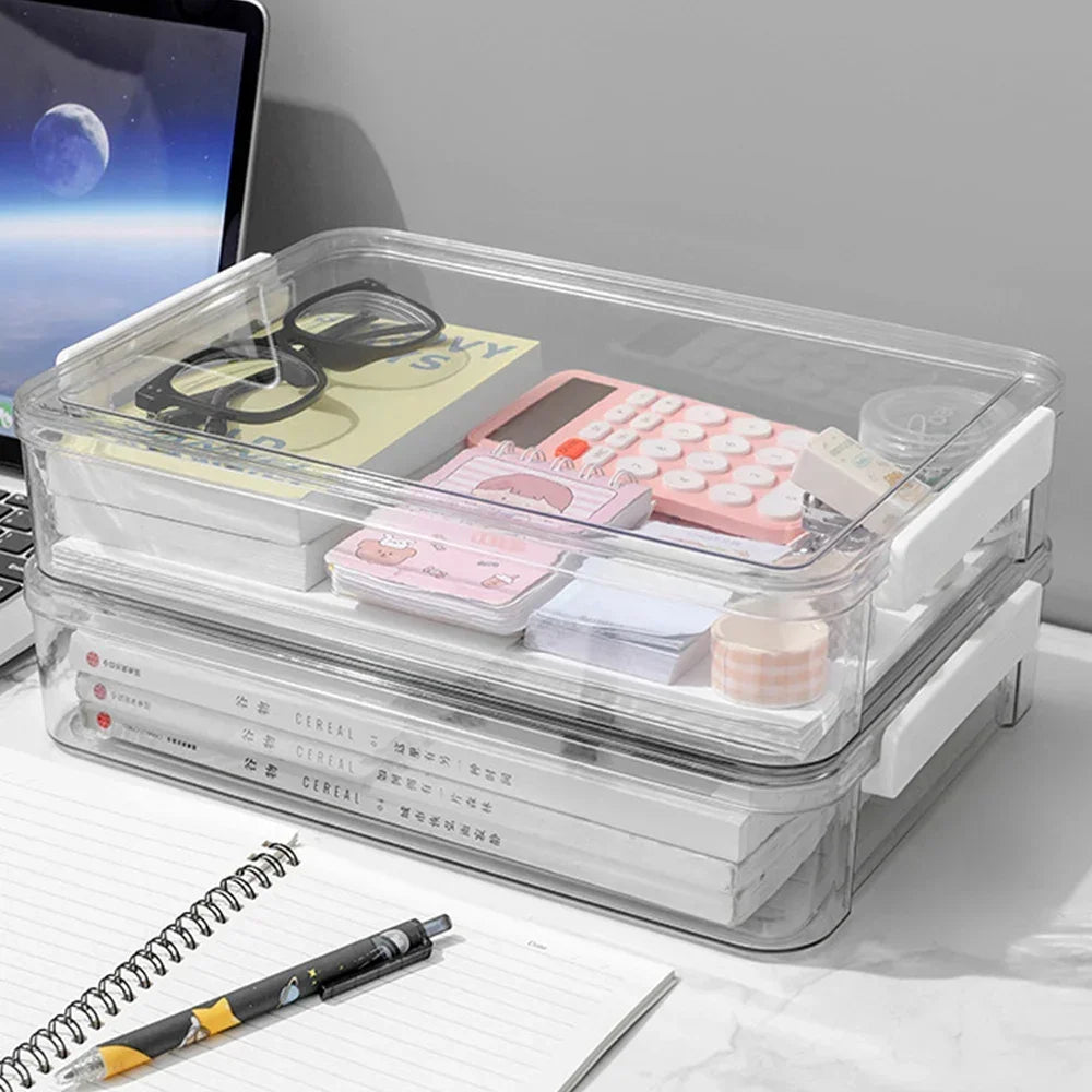 Transparent A4 Document File Storage Box | Paper Organizer