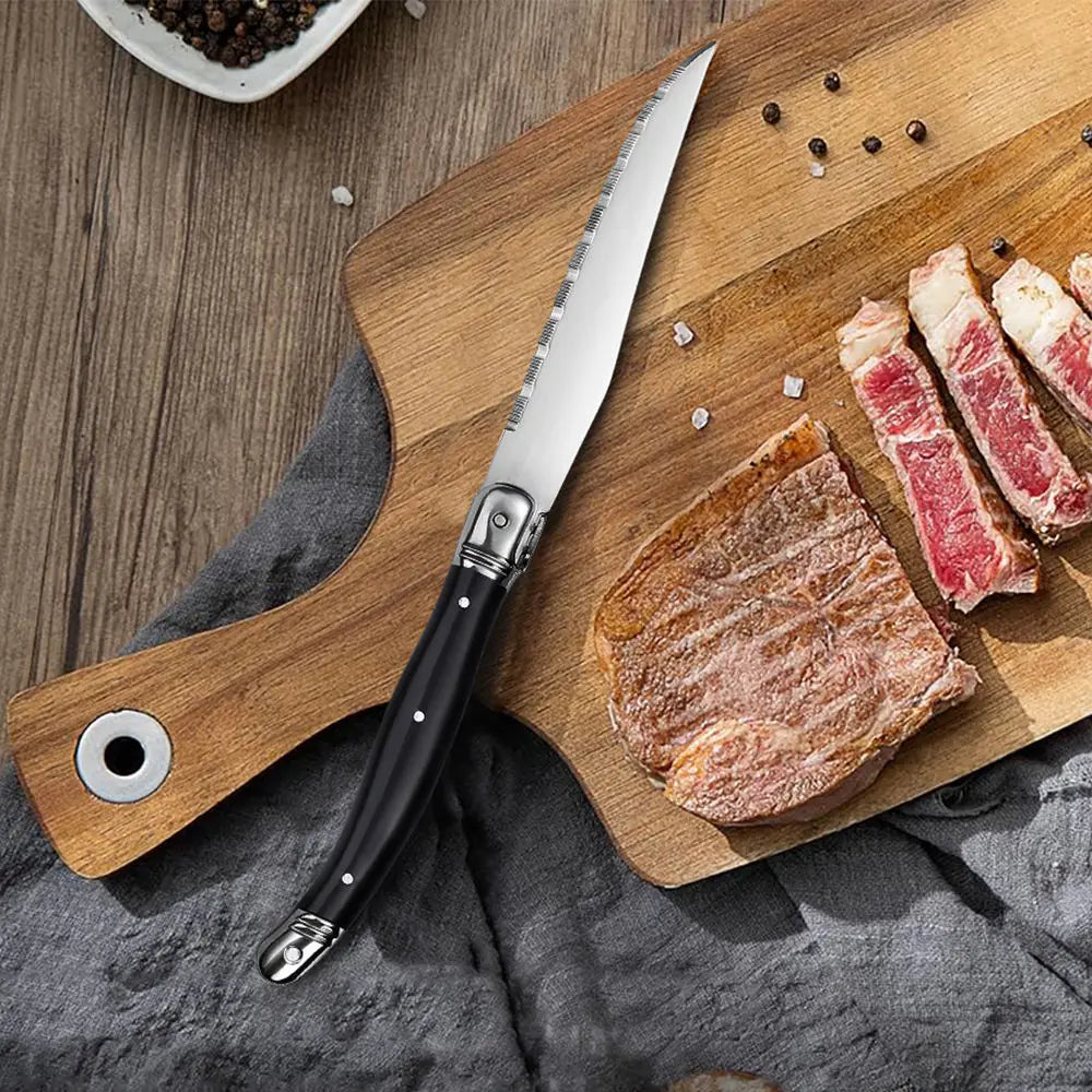Serrated Steak Knife & Fork Set – 4/6/8 Pc Laguiole Cutlery
