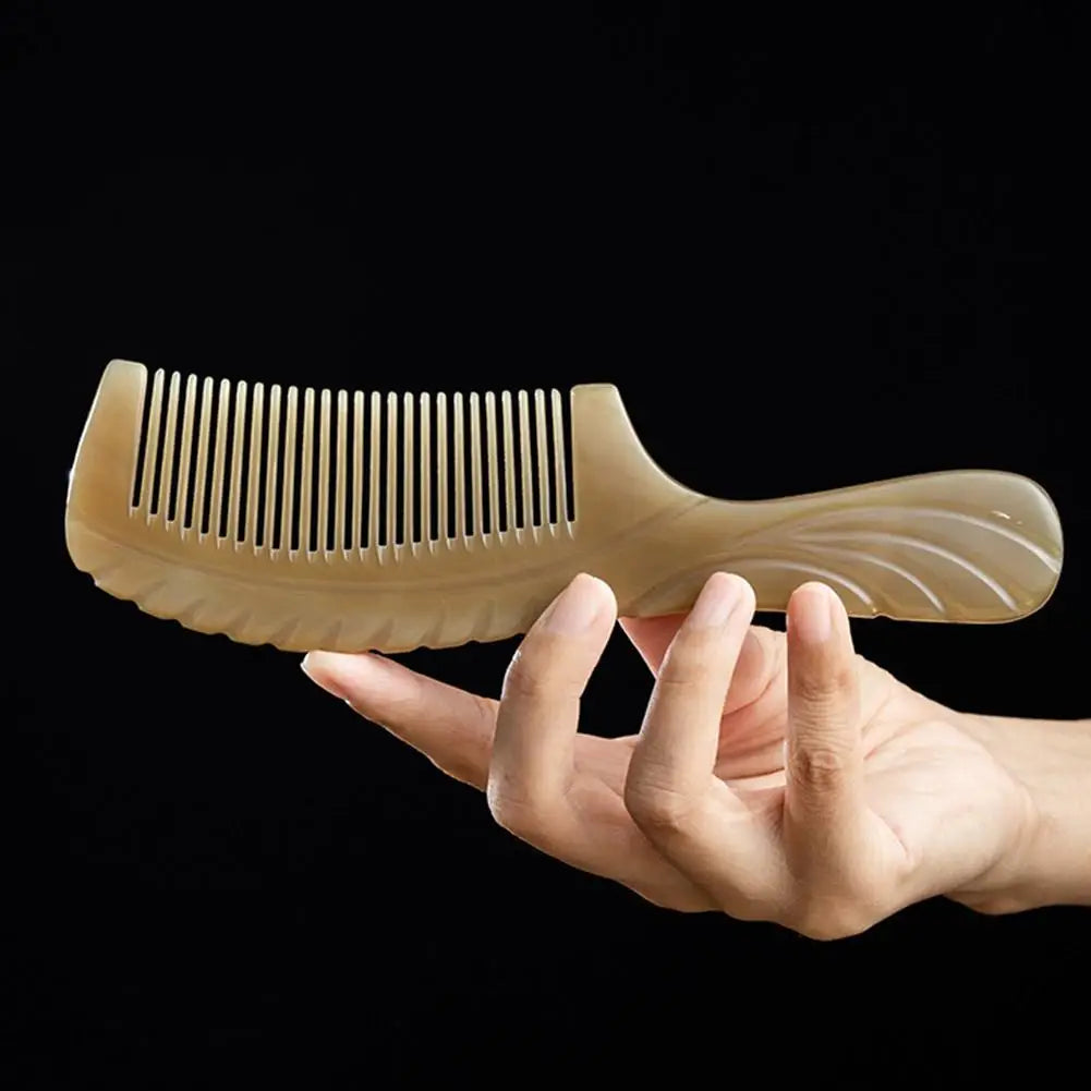 Natural Ox Horn Hair Comb – Anti-Static Fine Tooth & Scalp Massage