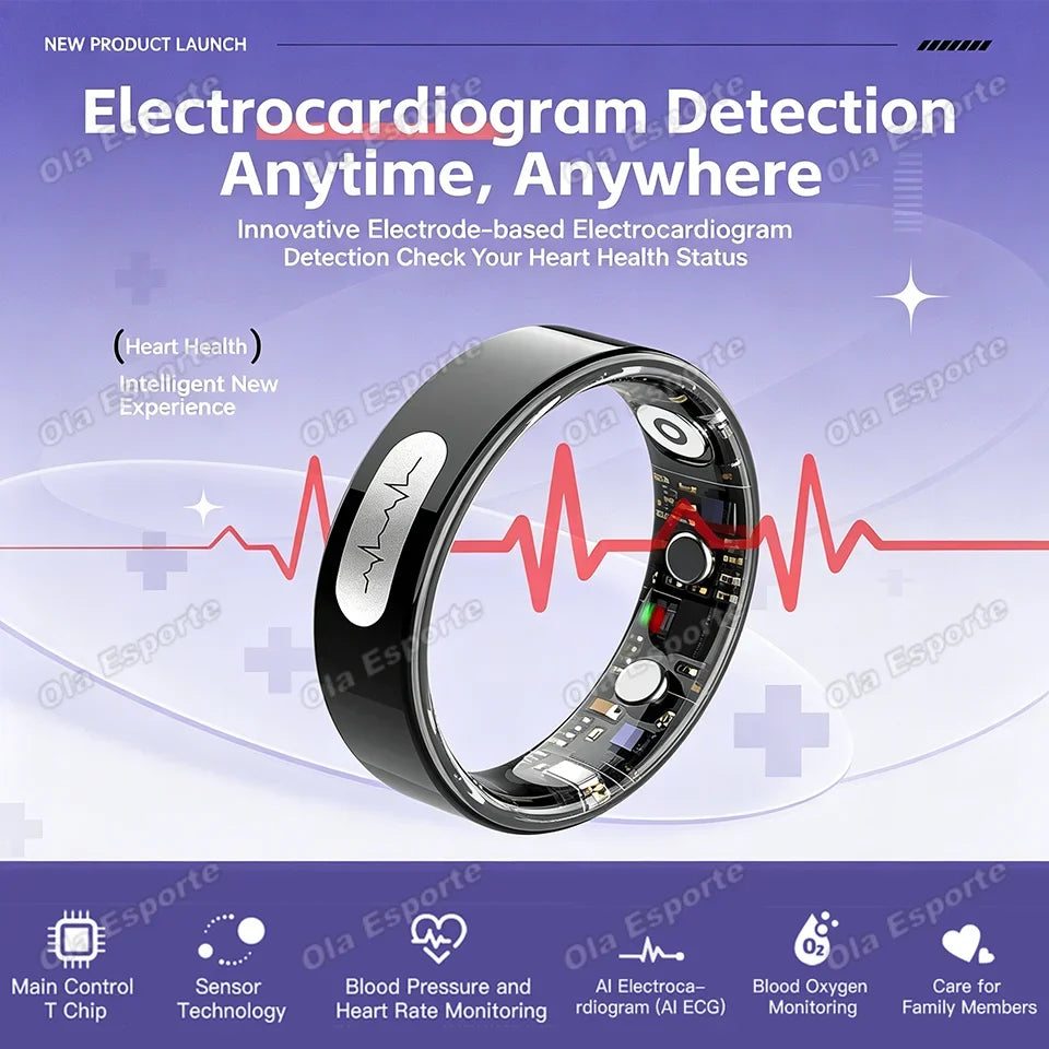 2026 Smart Ring ECG Detection Blood Pressure Heart Rate Body
