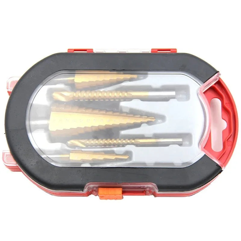 6-Piece Step Drill Bit Set – 4-12 to 4-32mm Wood Hole Saw Kit
