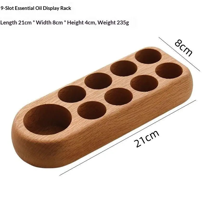 Wood Essential Oil Storage Rack – 3 & 9 Grid Display Stand