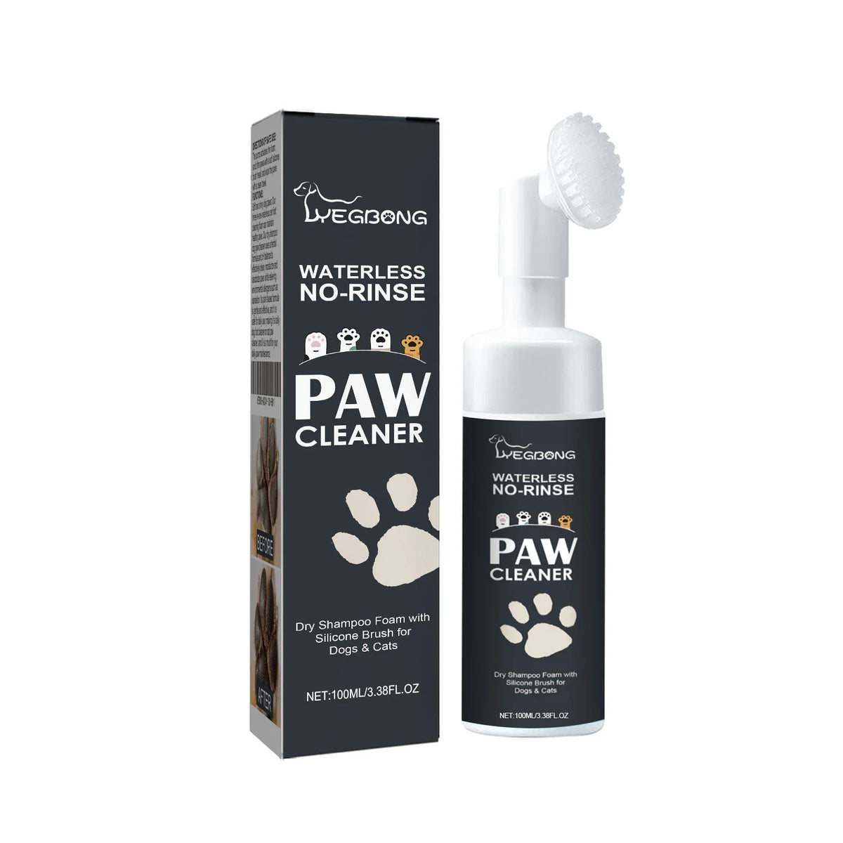 Yegbong Waterless Pet Paw Cleaner Foam for Dogs & Cats 100ml