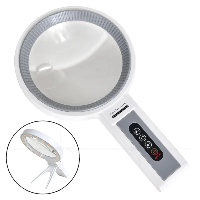 135mm LED Magnifying Glass – USB Rechargeable, 34 LEDs