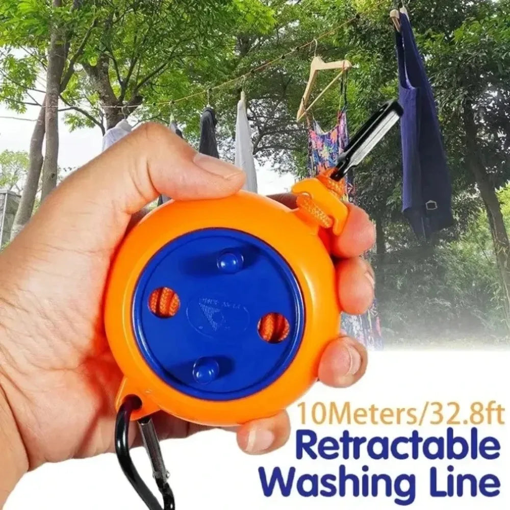 10M Telescopic Travel Laundry Line Windproof Non Slip Outdoor Hanging