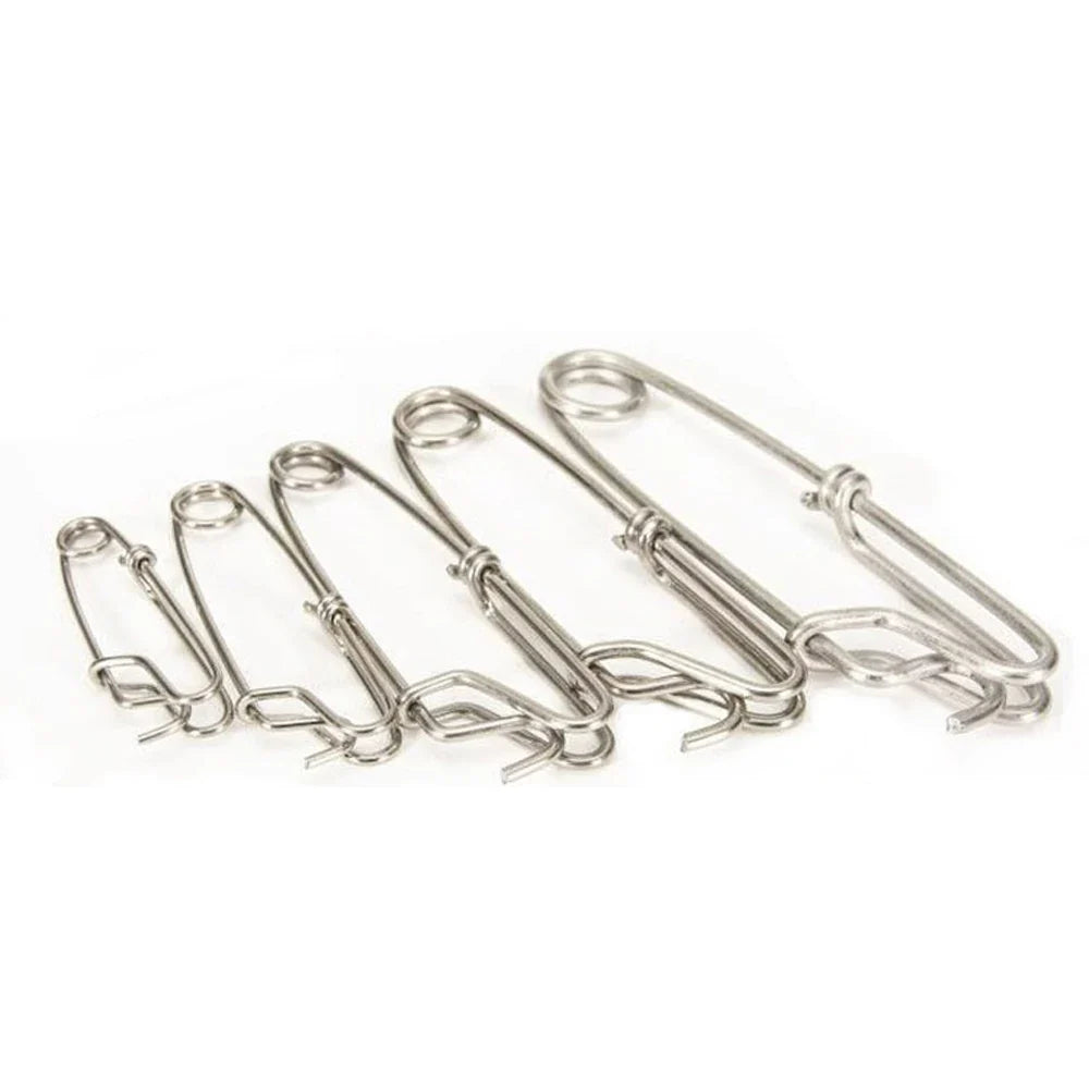 10 Pcs Stainless Steel Longline Fishing Clips & Snap Swivels