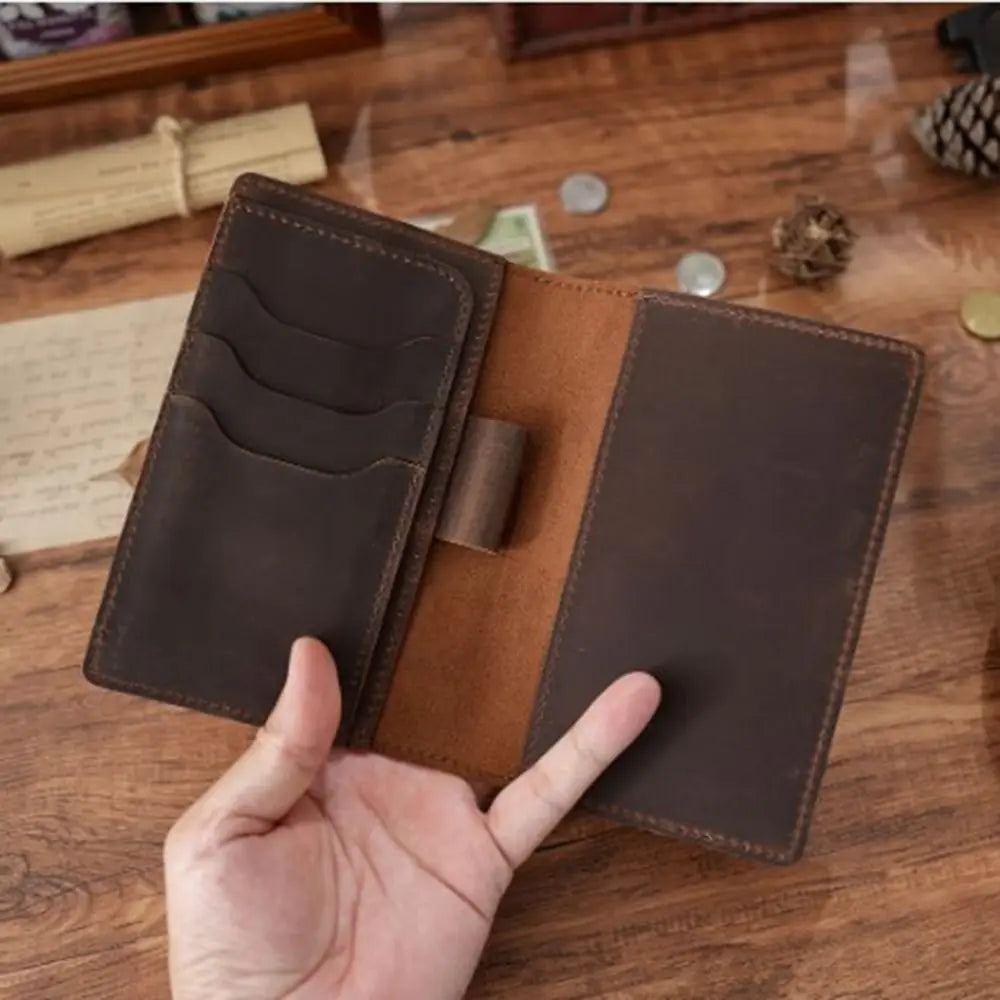 Crazy Horse Leather Journal Cover – Pen Slot & Card Holder