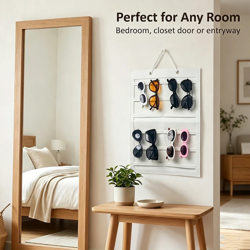 Felt Foldable Glasses Display Bag Hanging Saving Countertop Space