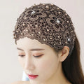 Women's Hollow Floral Rhinestone Wide Headband | Faux Pearl