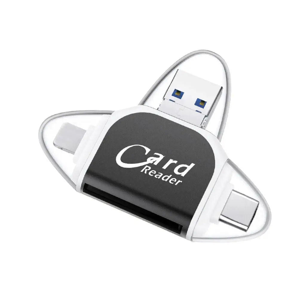4-in-1 USB-C Card Reader Hub – SD & TF Multiport Adapter
