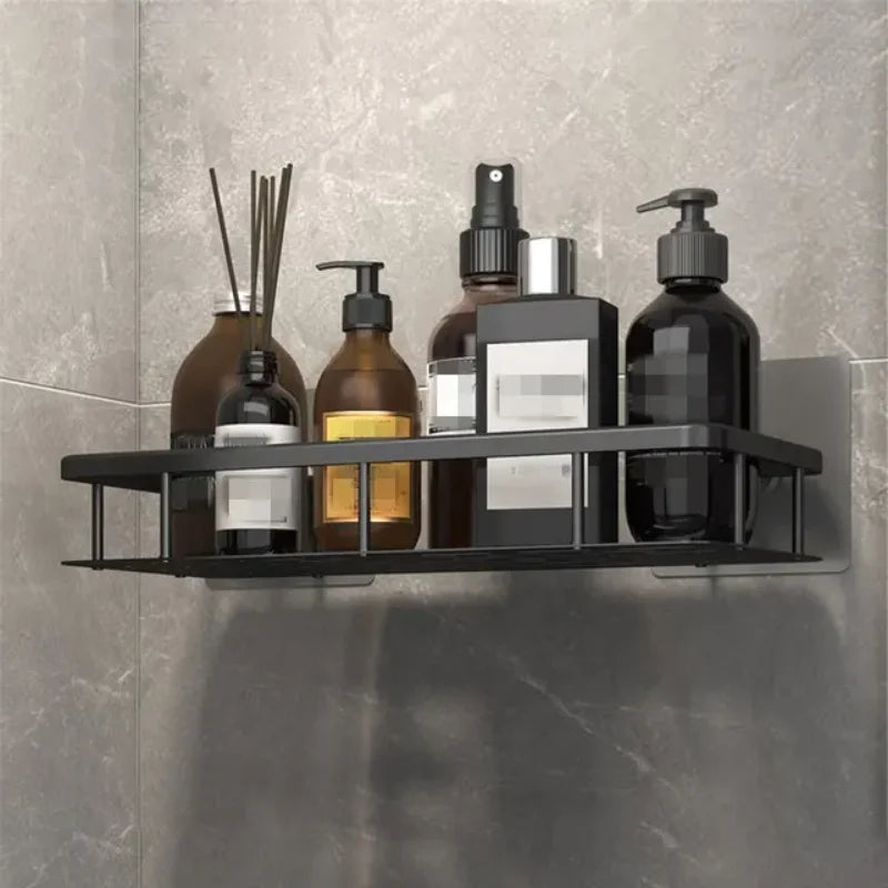 No-Drill Aluminum Wall Shelf – Bathroom & Kitchen Organizer