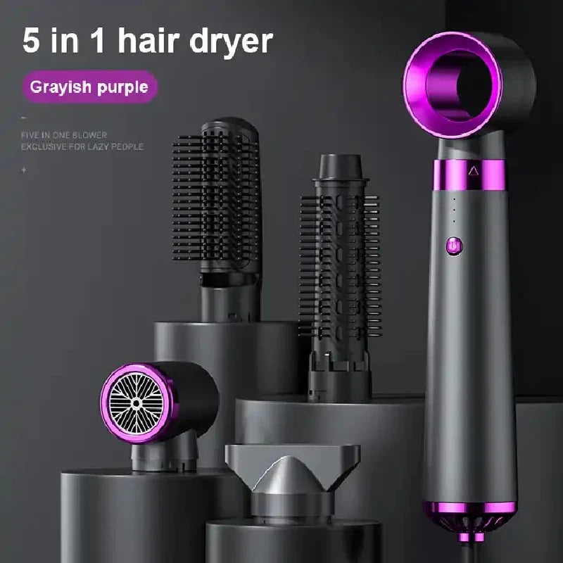 5-in-1 Hot Air Brush Hair Dryer, Straightener & Curler Set