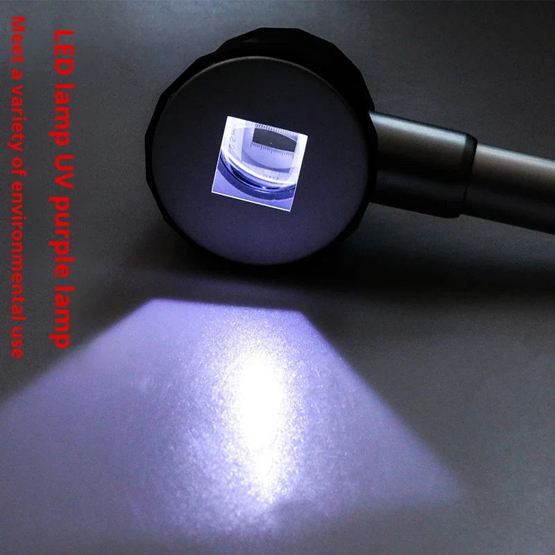 45X Handheld Magnifying Glass with LED & UV Light + Scale