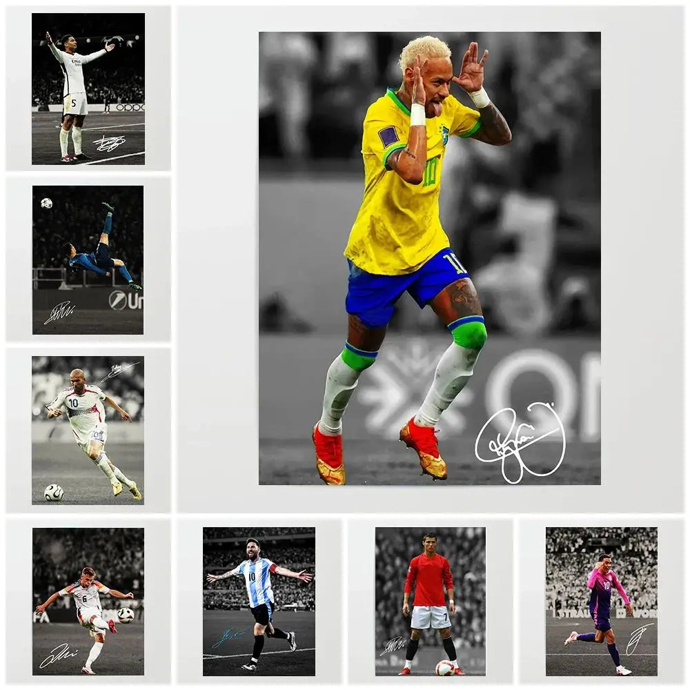 Soccer Player Canvas Wall Art Print | Football Portrait Poster
