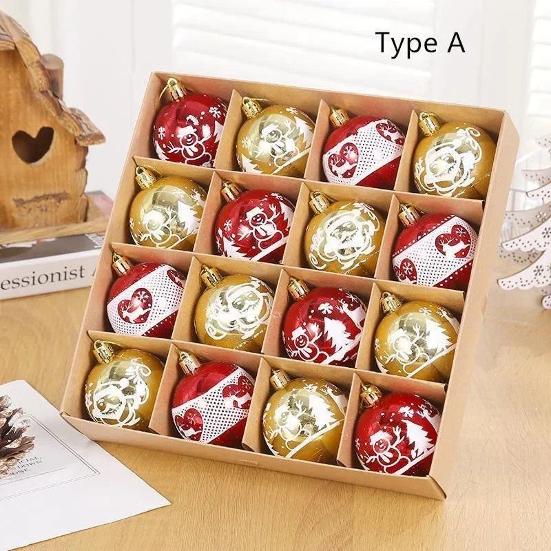 16-Piece Christmas Ball Ornaments Set – 6cm Holiday Décor