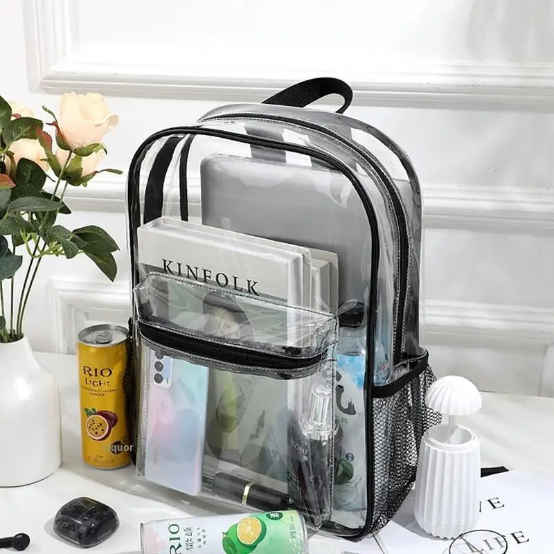 Transparent PVC Backpack – Large Waterproof Sports Travel Bag