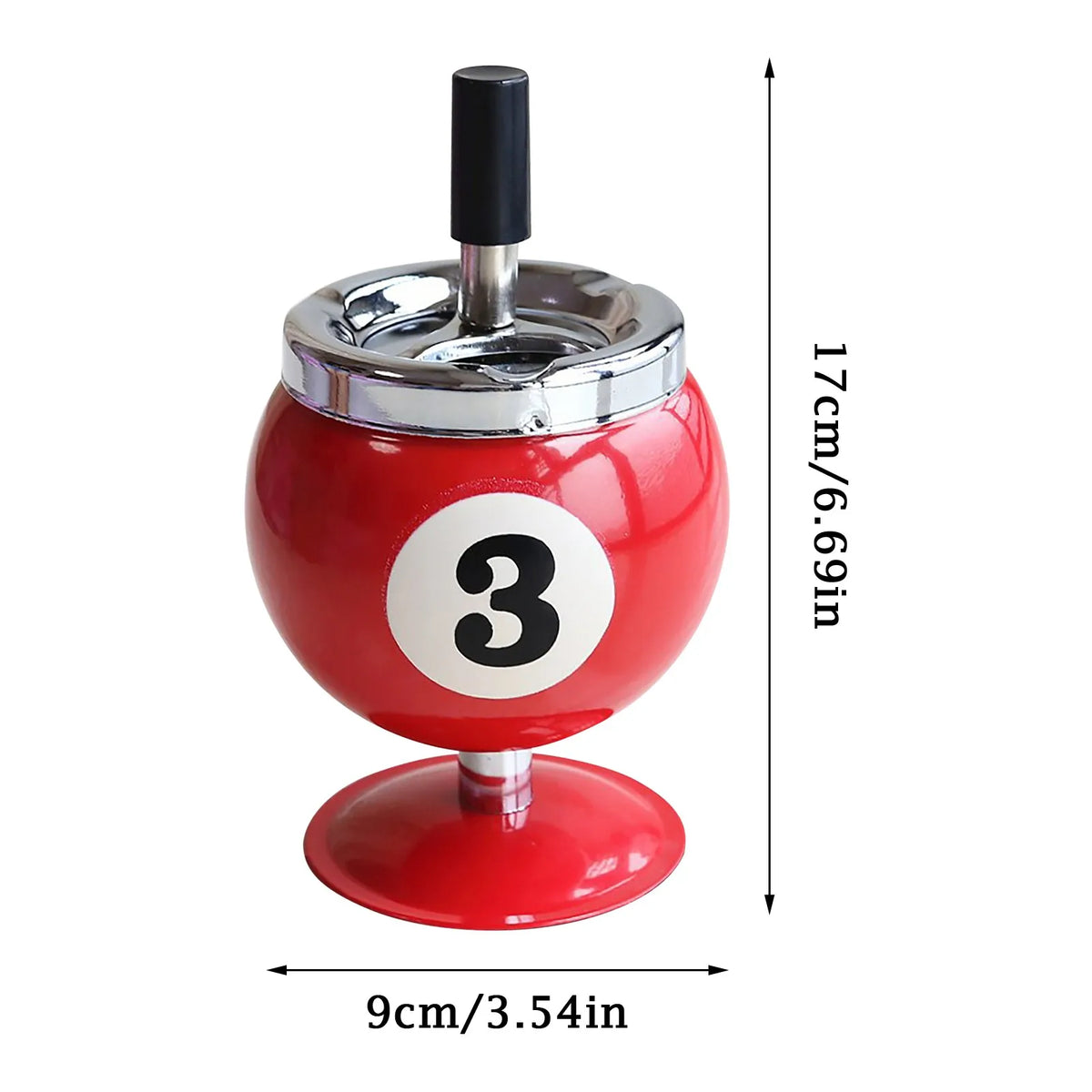 Billiard Ashtray with Lid – Windproof Metal Cigar Ashtray