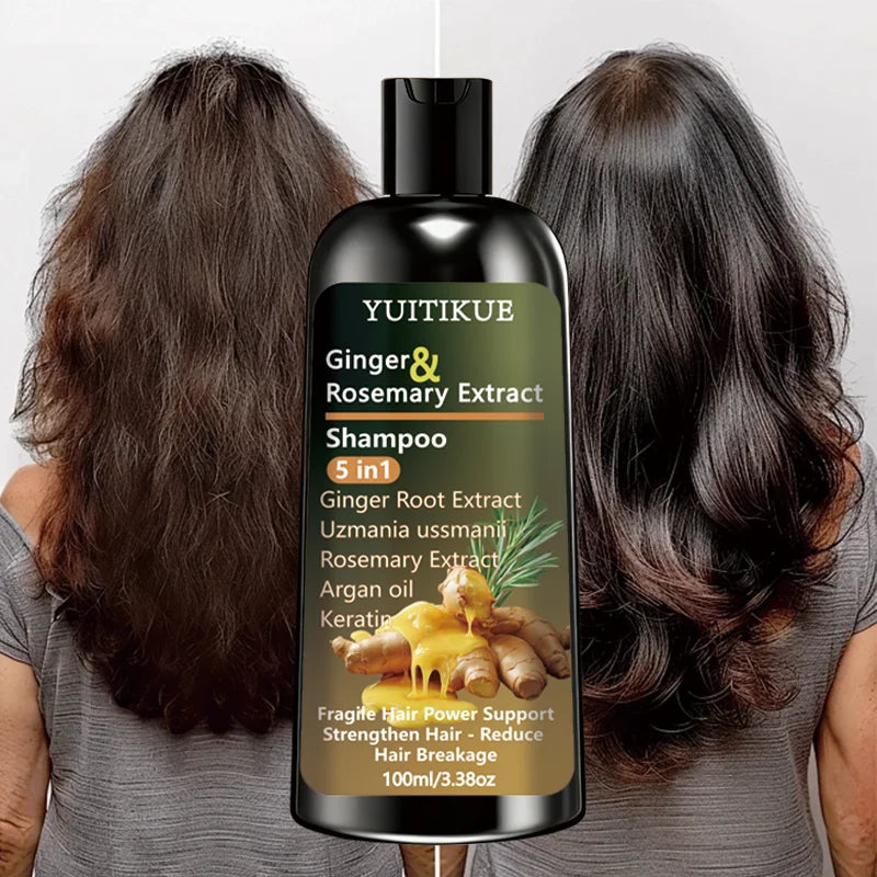 Ginger & Rosemary 5-in-1 Shampoo | Keratin & Argan Oil 100ml