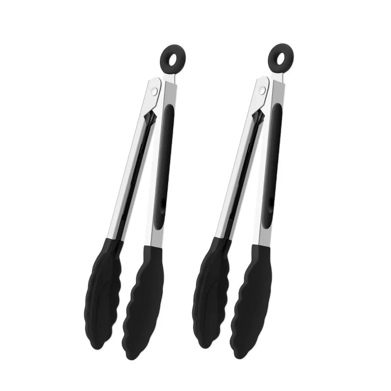 7-Inch Nylon Stainless Steel BBQ Food Clip | Kitchen Tongs