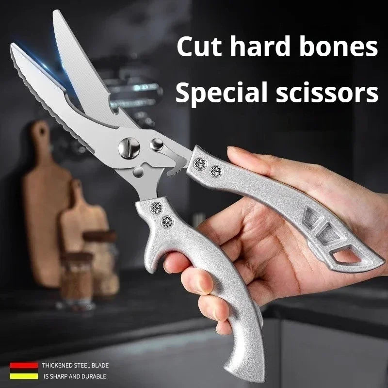 Black Titanium Kitchen Shears – Heavy Duty Bone Scissors