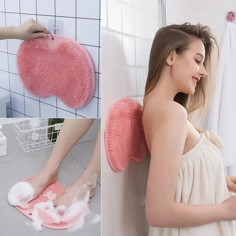Non-Slip Shower Foot Scrubber Mat – Exfoliating Spa Bath Mat