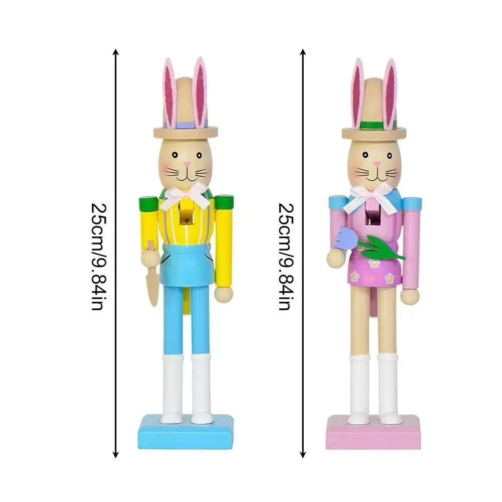 Wooden Easter Bunny Nutcracker Figurine | Handmade Décor Gift