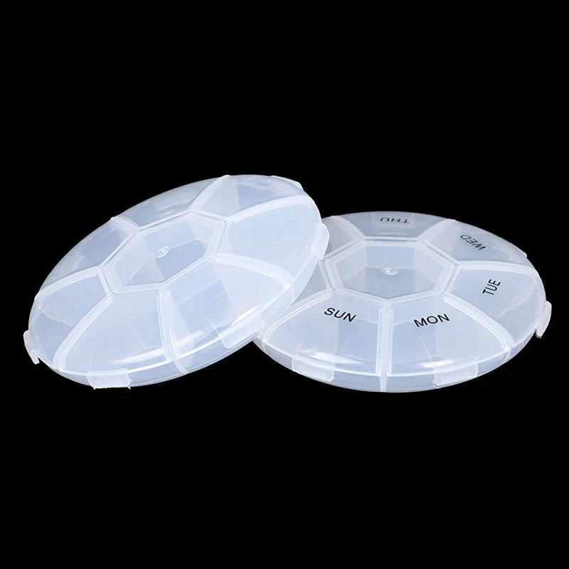 7-Day Round Pill Organizer | Weekly Circular Tablet Case