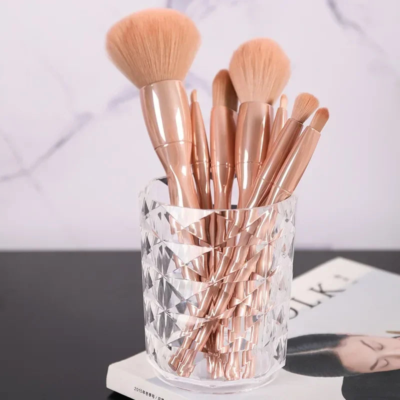 Acrylic Makeup Brush Holder & Desktop Cosmetic Storage Box