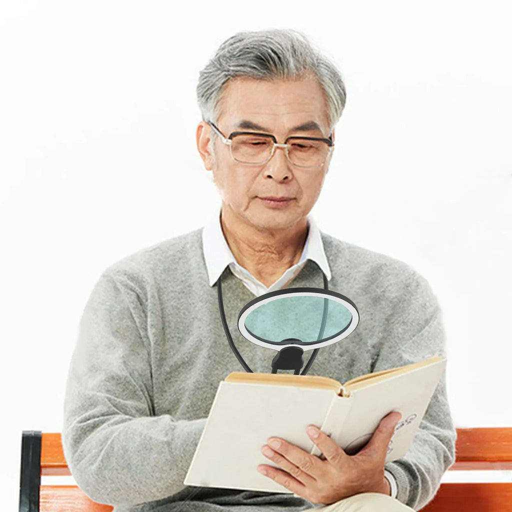 Large Screen Acrylic Magnifying Glass – Hands-Free Desktop & Neck