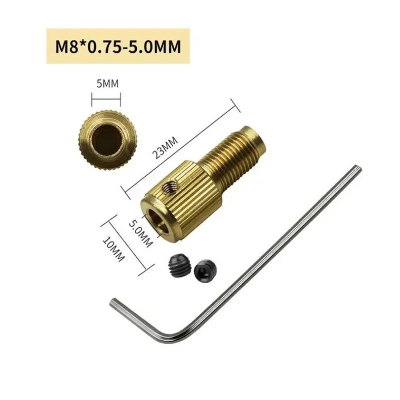 7-Pc Brass Mini Drill Chuck Collet Set – 2.35mm Motor Shaft