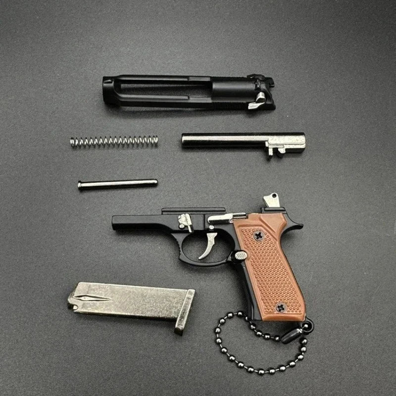 1:3 Scale Alloy Pistol Model Metal Keychain | Collectible Gift
