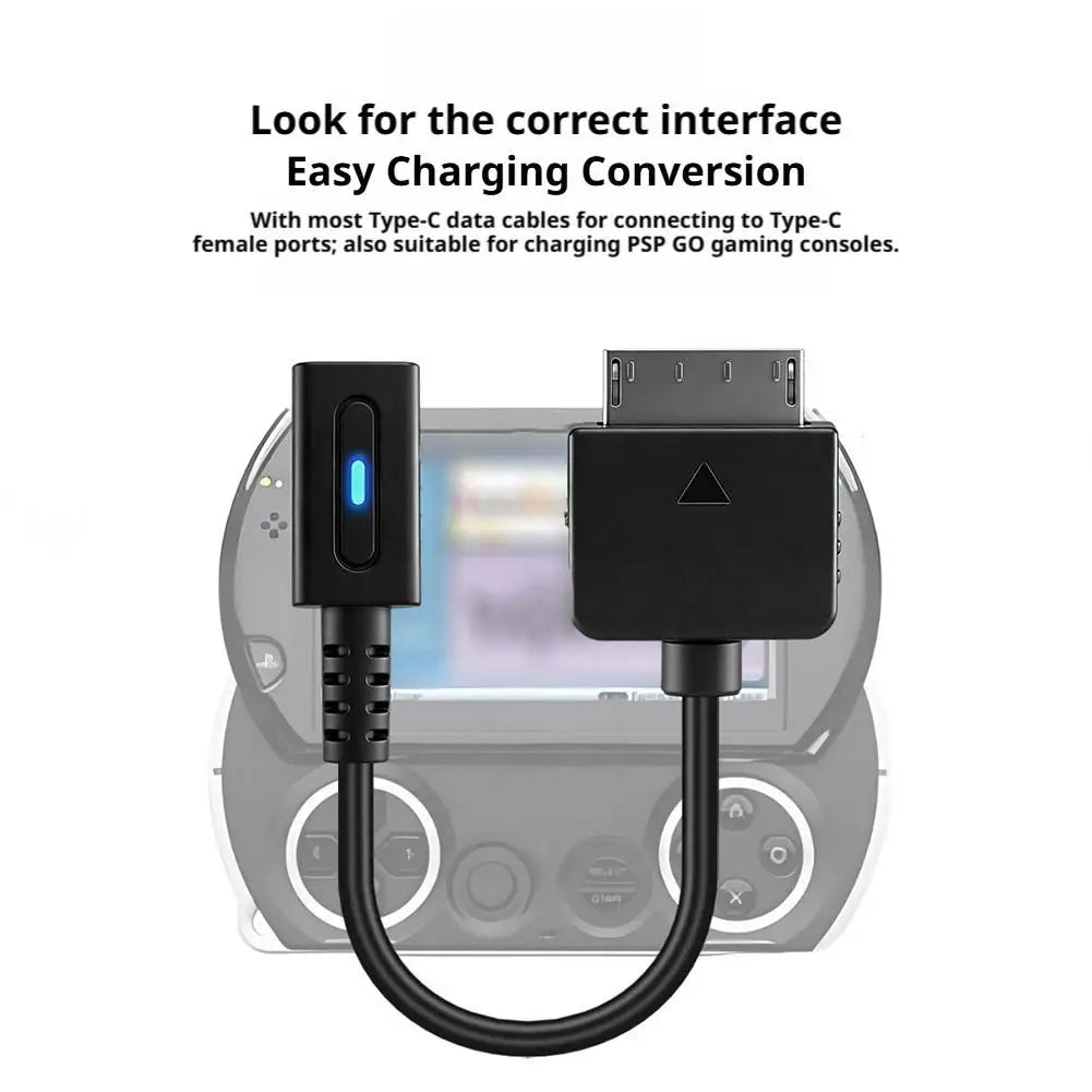 Type-C Charging Adapter Cable for Sony PSP GO Console | LED