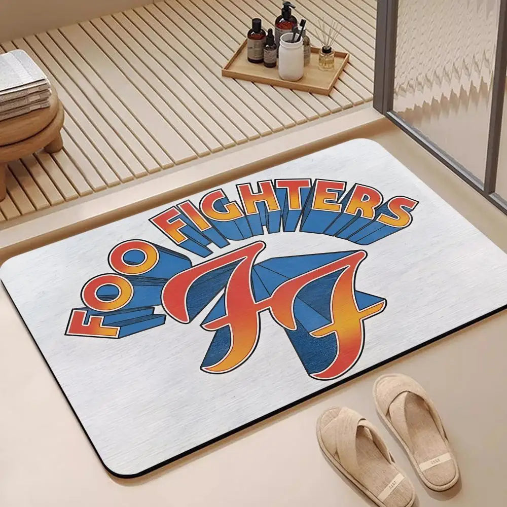 Diatomite Bath Mat – Quick Dry, Anti-Slip Rock Band Design