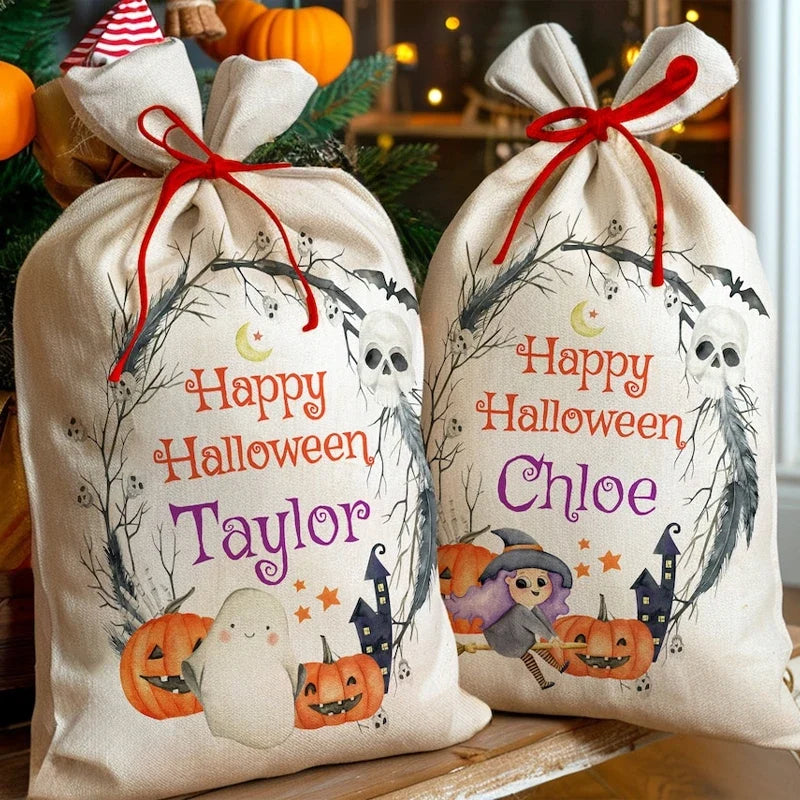 Personalized Halloween Drawstring Candy Bag – Custom Kids Gift