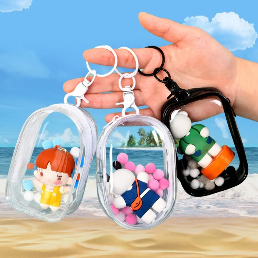 Clear Figure Display Bag with Keychain | Blind Box Mini Case