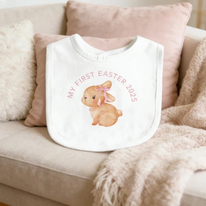 My First Easter 2026 Baby Bib – Bunny Rabbit Keepsake Gift
