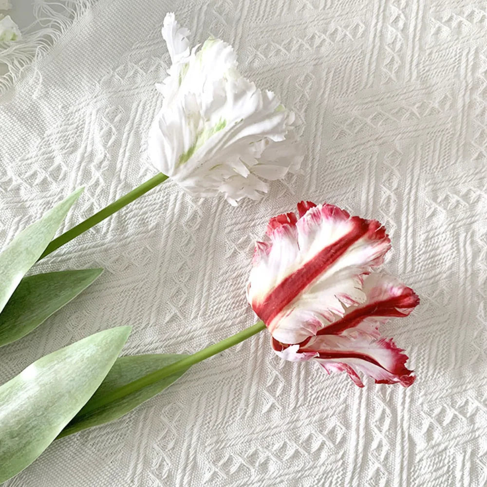 Luxury 3D Parrot Tulip Branch Real Touch Artificial Flowers Wedding