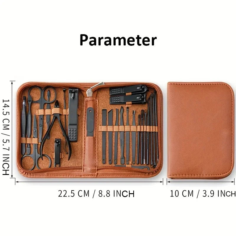 26-Piece Stainless Steel Nail Clipper Set – Portable Nail Art Kit