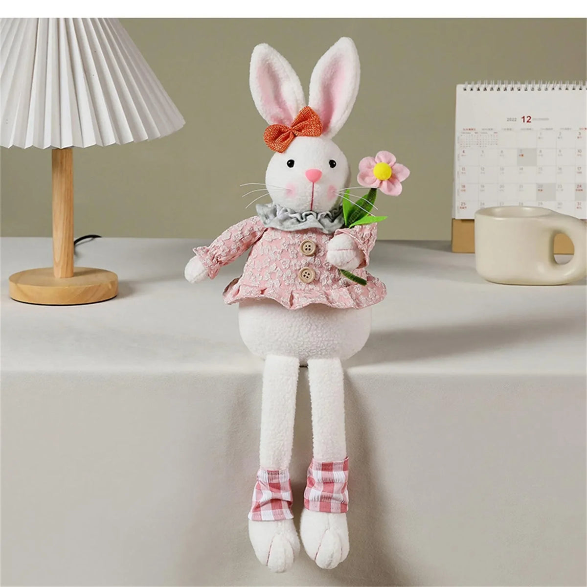 Easter Bunny Plush Figurine | Spring Décor Rabbit Sculpture