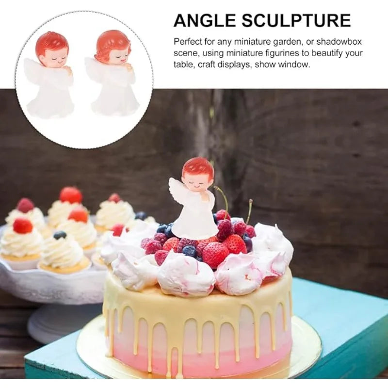 Mini Angel Cake Topper Romantic Garland Happy Birthday Children