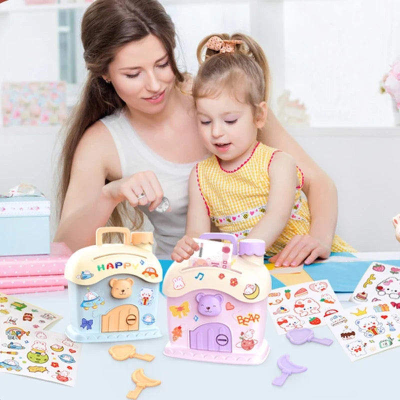 Cartoon DIY Stickers Piggy Bank Kawaii Large Capacity Cute Small