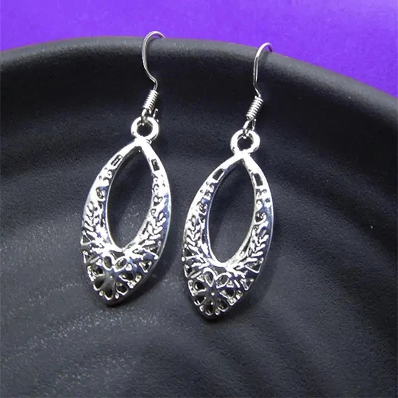 Huitan Hollow Flower Dangle Earrings – Elegant Women's Jewelry