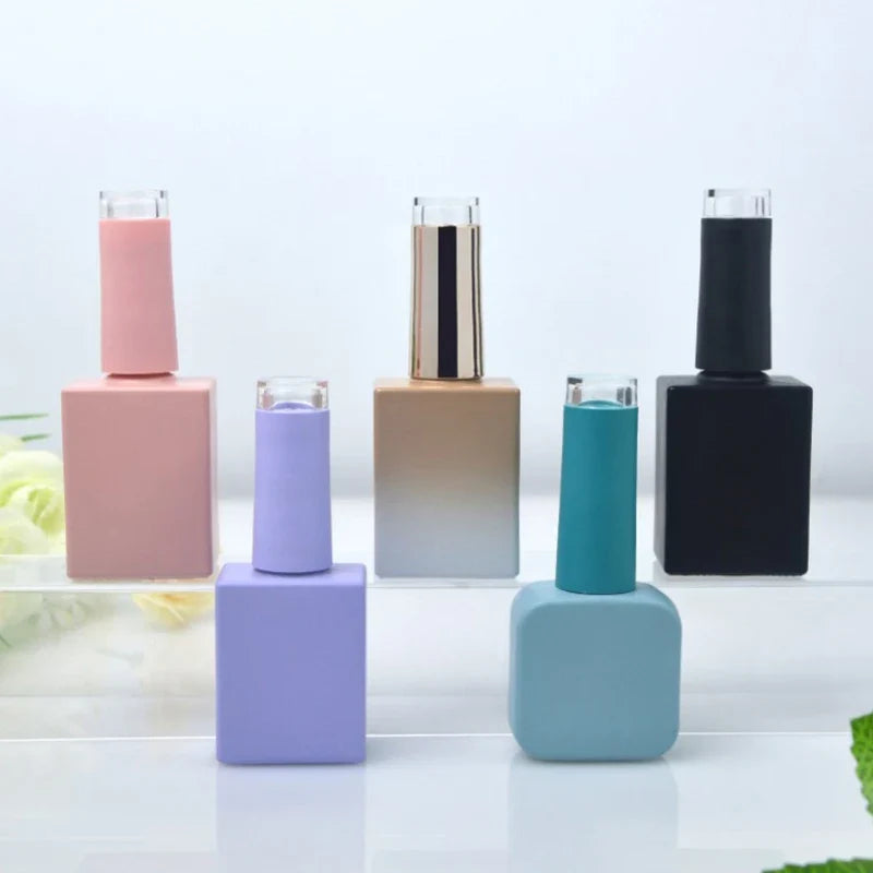 Glass Nail Polish Bottles with Brush – 10ml & 15ml Refillable