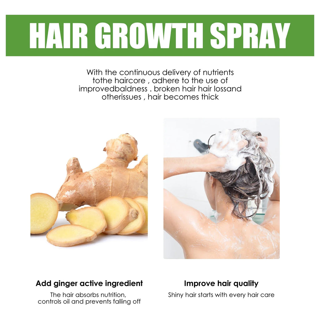 Ginger Hair Growth Spray – Anti-Baldness Scalp Treatment Serum