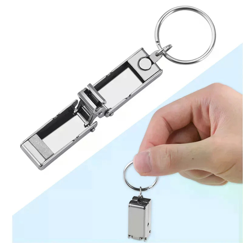 Mini Folding Nail Clipper with Key Ring | Stainless Steel